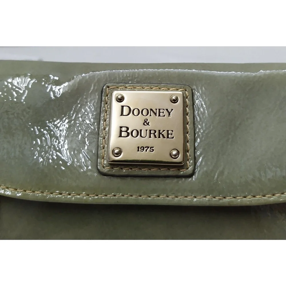 Dooney & Bourke Gray Patent Leather Checkbook Credit Card Trifold Wallet